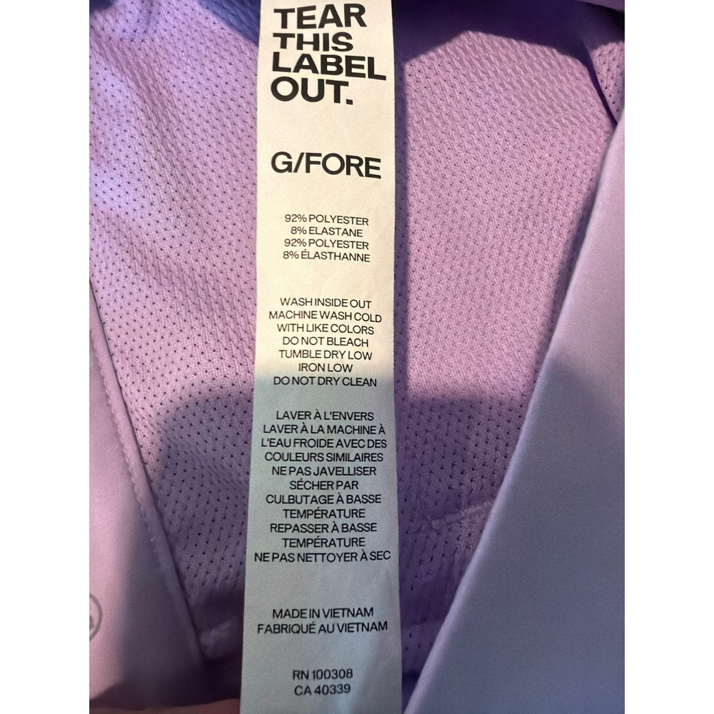 G/FORE Mens Performance Golf Shorts Lavender Purple Size 34 GMR000019 Stretch - Picture 6 of 7